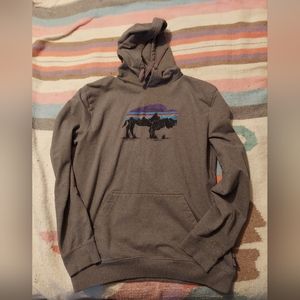 Patagonia Fitz Roy Bison Sweatshirt Hoodie Size large EUC